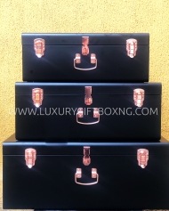 Matte Black Metal Trunk Box with Rose Gold Locks3