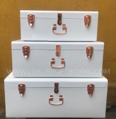Metal White Trunk Box with Rose Gold Details3